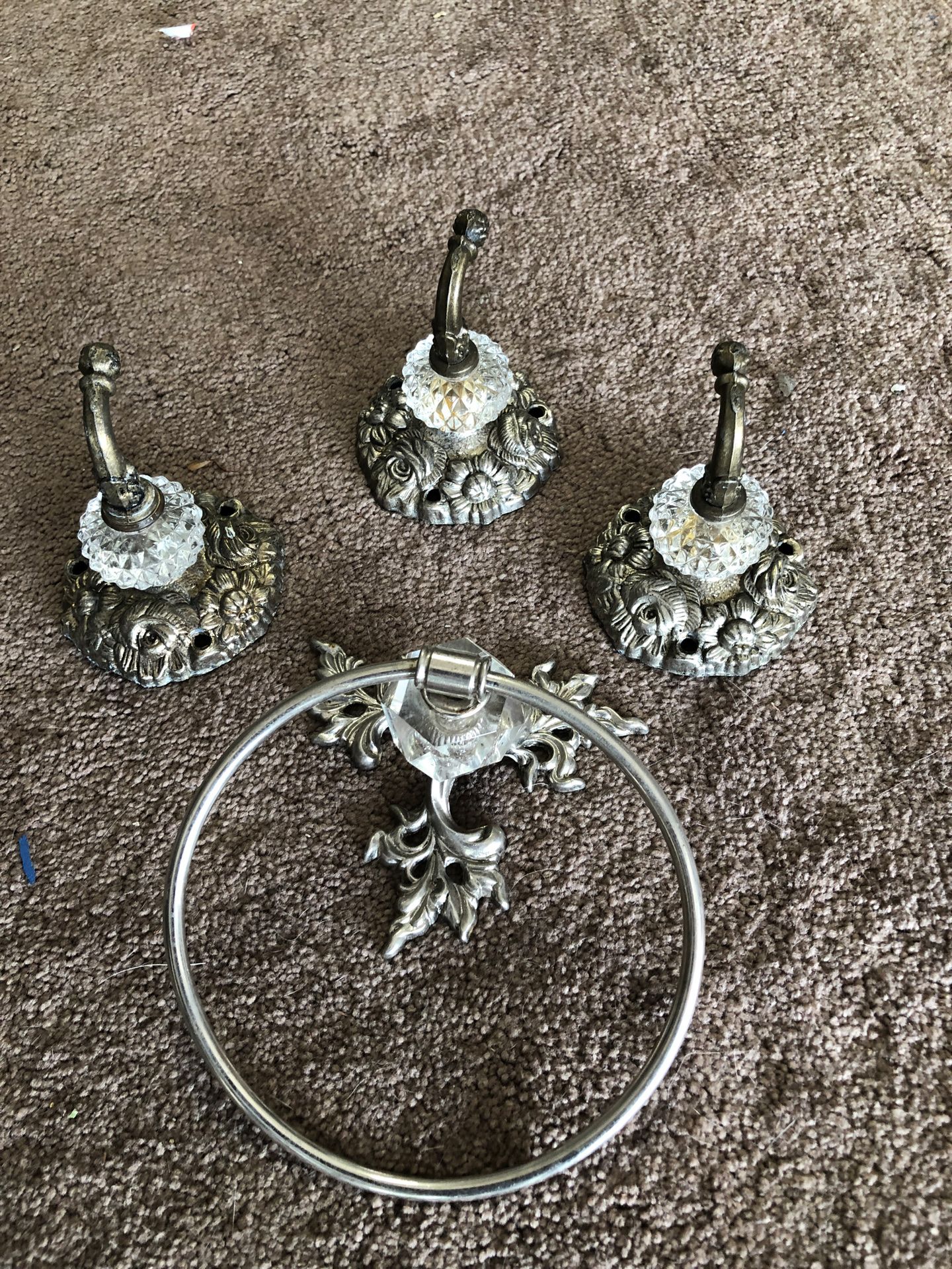 Antique crystal Knobs hangers