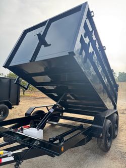 🚩Brand New 12ft Long Hydraulic Dump Trailer with Diamond Fenders & Mounted Tool Holders