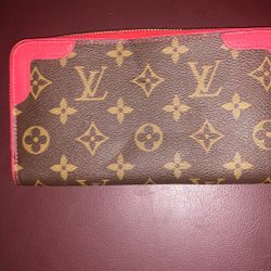 Louis Vuitton Zippy Wallet Retiro M61854 Monogram Canvas Brown Red