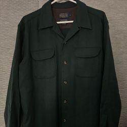 Long Sleeve Pendleton Shirt Green Medium - Like New