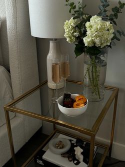 glass side table