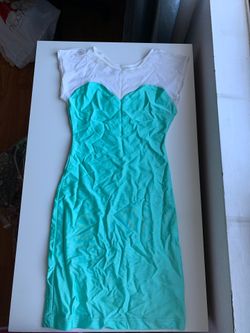 American apparel teal white dress size xs/s