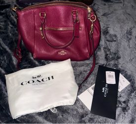 COACH Elise Leather Black Cherry Satchel