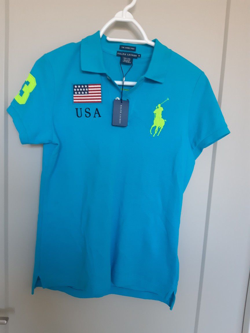 BRAND NEW, EMBROIDERED POLO RALPH LAUREN SHIRT, SIZE M