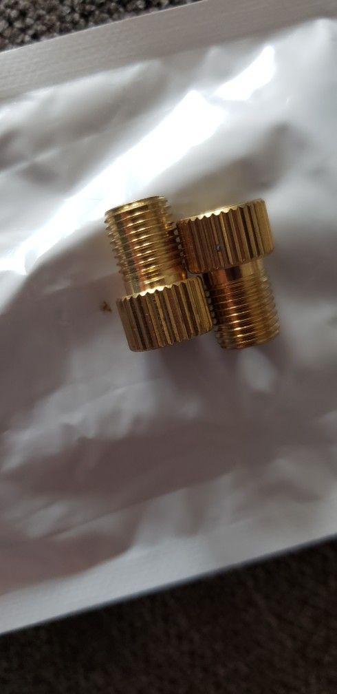 Brass Presta Valve Adapter - Convert Presta to Schrader - Inflate Tire Using Standard Bike Pump or Air Compressor (2 Pack)