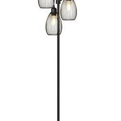 Dimmable Floor Lamp, 3 x 800LM LED Edison Bulbs