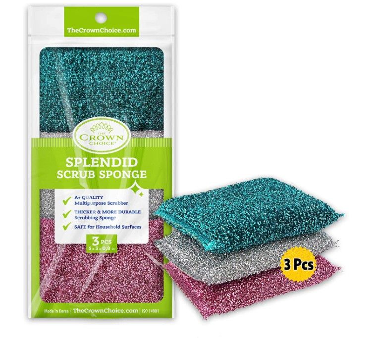 Dish Non-Scratch Scrubber Sponge (3Pcs)