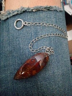 Pendulum made with red moss agate