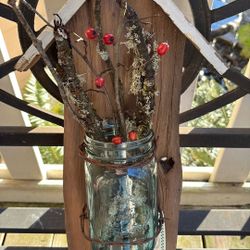 Rustic Handmade Hanging Jar Vase 