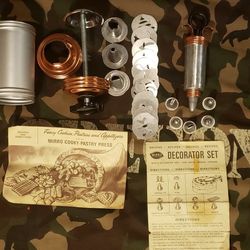 Vintage Mirro Cooky Pastry Press Decorator Set Make Offer