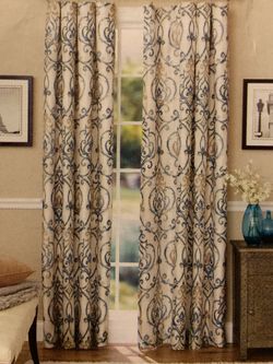 Brand new 95” beautiful scroll design window panels.