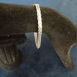 Silver Flat Braided Bracelet 