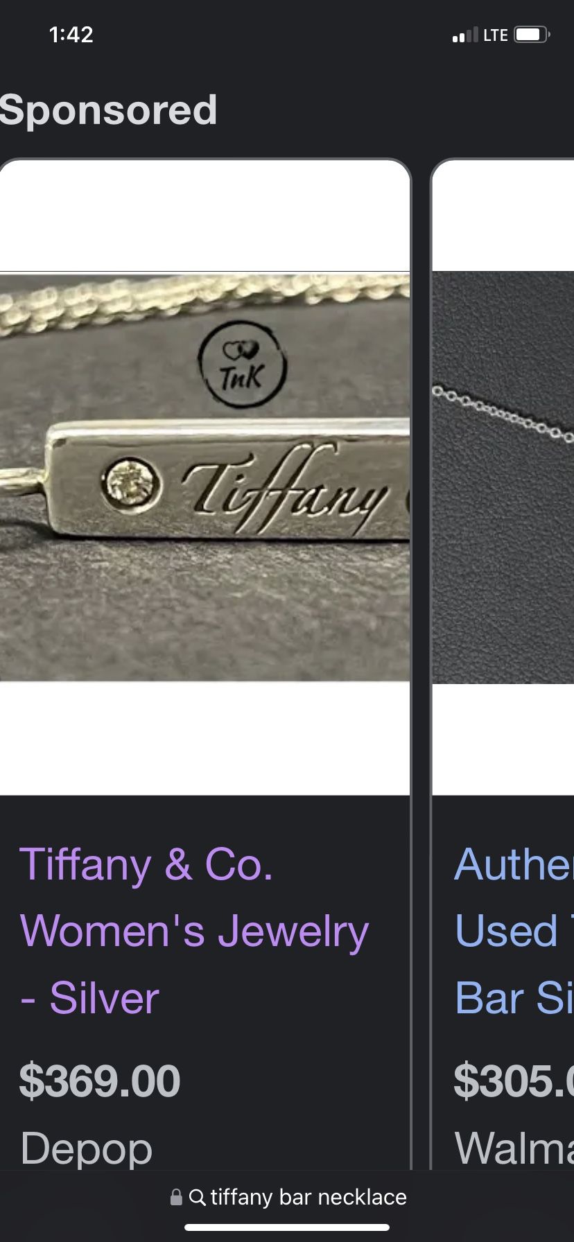 Tiffany And Co Bar Pendent