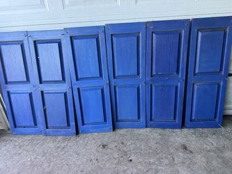 (3) Pair Used Vinyl Shutters 14 1/2” W x 42 1/2” H. $25 Takes All. Must Pick Up