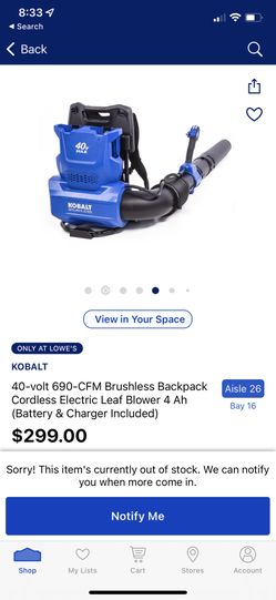 Kobalt 40V Backpack Blower