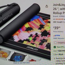 Jigsaw Puzzle Roll Up Mat, 46"x26", With Sorting Trays