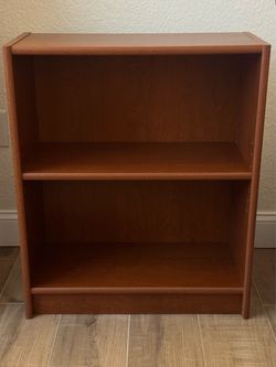Set of Two Matching 2-Shelf Bookcases in Cherry Finish