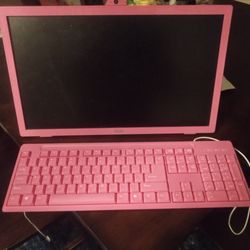 Pink All In One Desk Top Works Great 