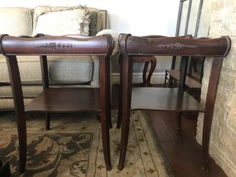 2 antique end tables