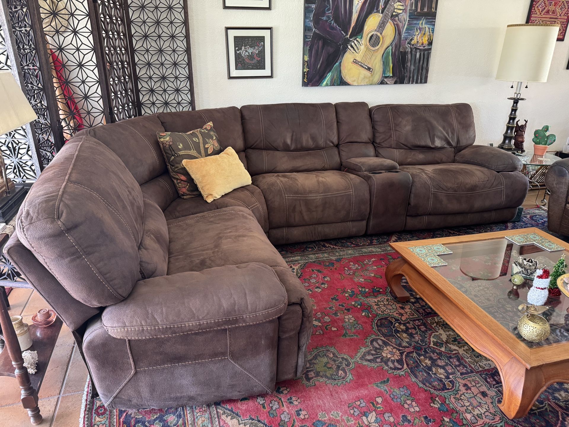 Beautiful Suede Look Microfiber sectional.