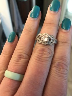 Silver And Diamond Ring 