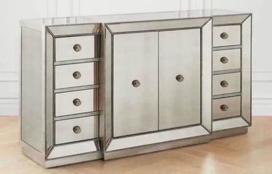 Z-Gallerie Mirrored Sideboard Cabinet with Drawers