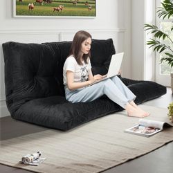 Futon Mattress Full Size, 80x54 inches, Velvet Fabric and Crushed Sponge Filling, 6" Thick Futon Mattress for Sofa, Couch, Bed, Floor & Wall, SUV & RV