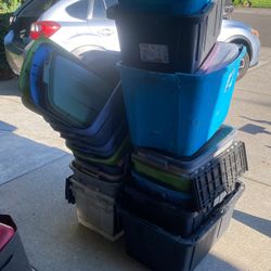 20x Storage Bins Dirty Used In Garage 