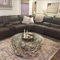 Costco - Brower Fabric Power Reclining Sectional with Power Headrests