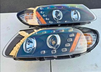 07-12 Hyundai Santa Fe LED DRL Projector Headlights Luces Focos Micas Faros Faroles Headlamps