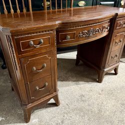 Antique Mahogany 7 Drawer Desk / Vanity