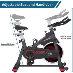 SNODE Magnetic Indoor Cycling bike-Exercise Bike With Tablet Holder, Upgraded LCD Monitor with Weight, Height input Function, Stationary Bike for Home