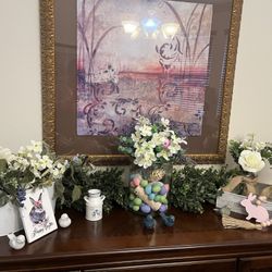 Easter Springtime Floral Arrangements Entryway Table Decor 