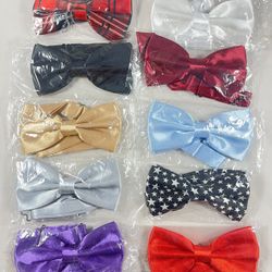 Lots 10 Classic Solid Satin Mens Adjustable Tuxedo Bowtie Wedding Party Bow Tie
