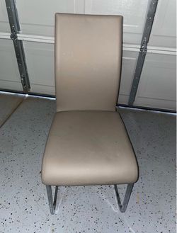 6 Taupe Faux Leather Dining Chair