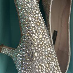 Crystal Swarovski Kitten Heels Size 6 To 6.5