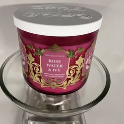 Bath & Body Works Rosewater And Ivy Three Wick Candle