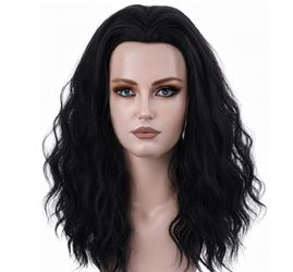 18" Body Wave Synthetic Hair Heat Resistant Wig Black