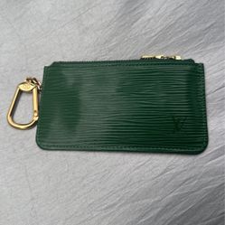 Louis Vuitton Green Epi Leather Key Coin, Zipper Bag