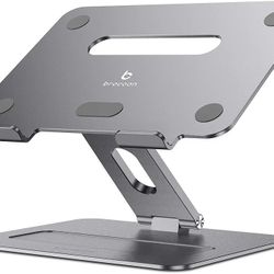 Adjustable MacBook Stand for Desk, Ergonomic Aluminum Laptop Riser with Heat-Vent, Compatible for 10-17" Laptops

