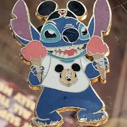 Disney, Pins Trading, Stitch Tourist, Mickey Shirt Ear Hat Holding Ice Cream