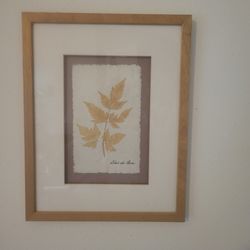 Framed Pressed Leaf Art "Lilas de Perse" Wood Frame