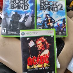 3 xbox 360 rockband games
Rockband 1
Rockband 2
Rockband acdc live