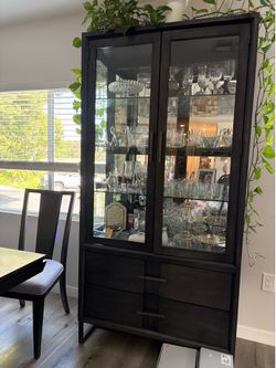 black display kitchen cabinet