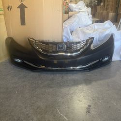 For 2014 2015 Honda Civic Front Bumper Assembly Complete Kit Grilled Fog