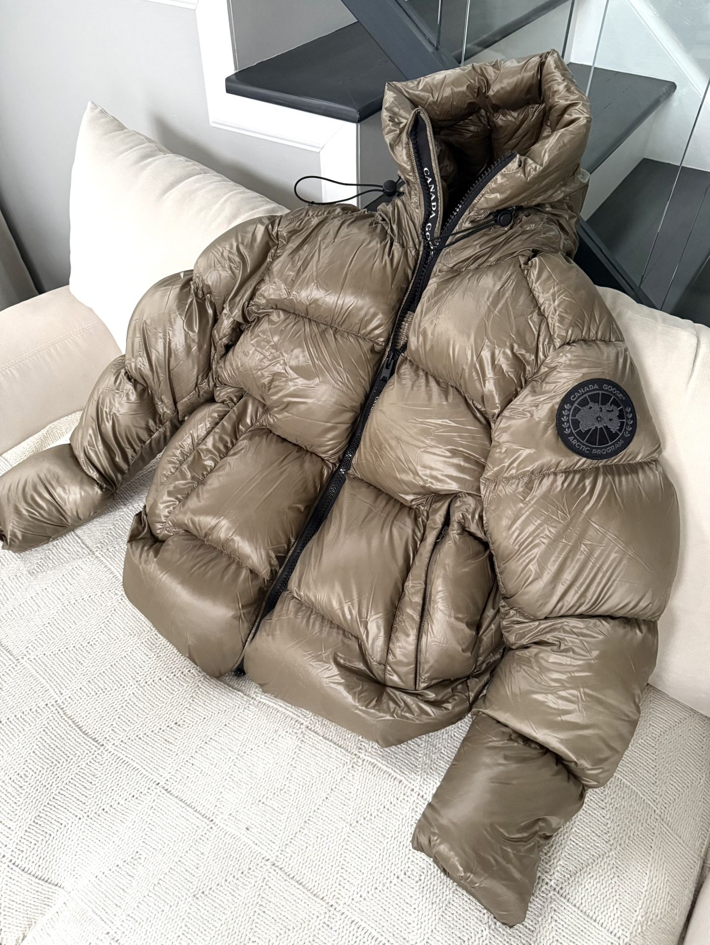 Canada Goose Black Label  Beige Crofton Puffer Parka XL