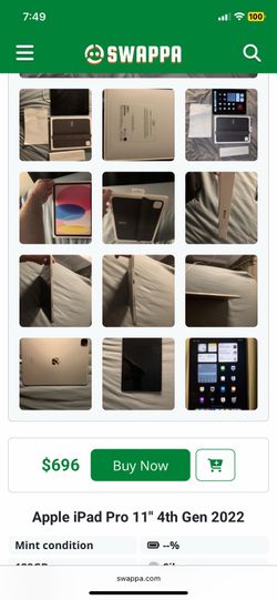 Apple iPad Pro 11" 4th Gen 2022 Bundled with Brand new not opened Apple Pen and Apple Smart Folio
