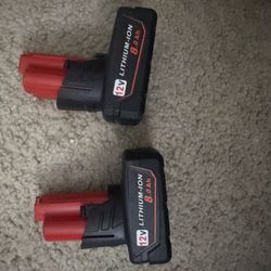  2 M12 12V 8.0 Ah Battery’s