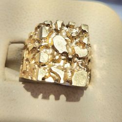 50% off Sale 14kt gold nugget ring