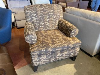 JONATHAN LOUIS Brown Leaf Pattern Accent Chair